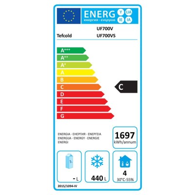 TEFCOLD - Congélateur de stockage blanc ventilé GN 2/1 1 porte pleine 440 L 