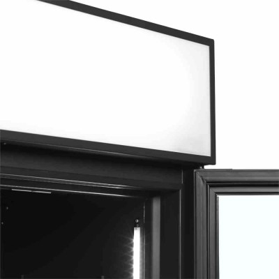 TEFCOLD - Vitrine réfrigérée noire 2 portes avec caisson 645 L