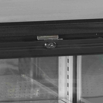 TEFCOLD - Arrière de bar noir 3 portes vitrées battantes 442 L
