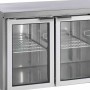 TEFCOLD - Table réfrigérée inox centrale 3 portes vitrées GN 1/1 402 L