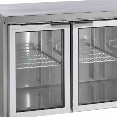TEFCOLD - Table réfrigérée inox centrale 3 portes vitrées GN 1/1 402 L