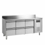 TEFCOLD - Table réfrigérée inox avec dosseret 6 tiroirs GN 1/1 402 L