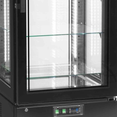 TEFCOLD - Vitrine 4 faces vitrées froid positif noire 248 L