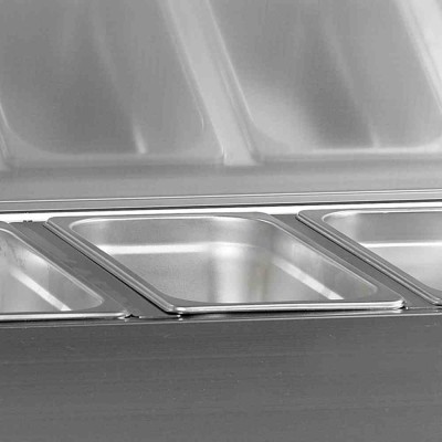 TEFCOLD - Vitrine réfrigérée à ingrédients 10x GN 1/4 couvercle inox