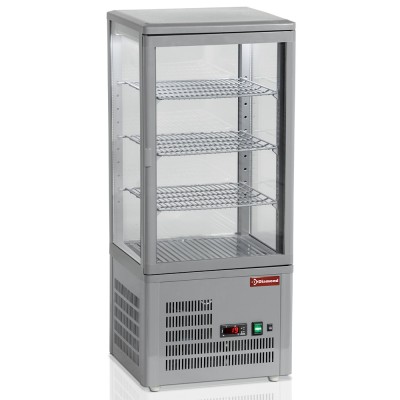 DIAMOND - Fin de série - Vitrine de table ventilée 4 faces vitrées 4 niveaux Grey