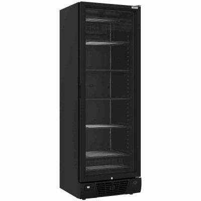 DIVERSO - Vitrine ventilée négative vitrée 382 L 5 niveaux fixes noire