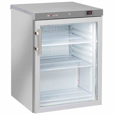 DIVERSO - Armoire froide positive ventilé porte vitrée 200 L acier inox