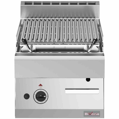 DIVERSO - Grill pierre de lave 1/2 module grille en fonte double face