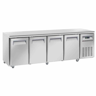 DIVERSO - Table frigorifique ventilée 4 portes GN 1/1 sur roues 2 avec freins