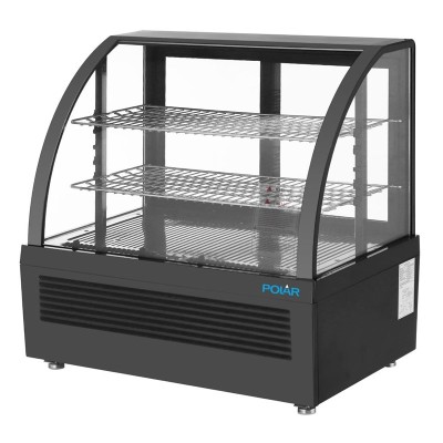 POLAR - Vitrine réfrigérée de comptoir série C noire 100 L
