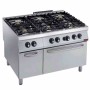 DIAMOND - Fourneau 6 feux vifs four gaz GN 2/1 armoire neutre