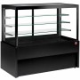 DIAMOND - Comptoir vitrine panoramique chauffante 4 niveaux sans réserve noir L. 1200 mm