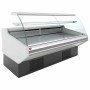 DIAMOND - Comptoir ventilé avec réserve vitre bombée frontal blanc L. 1300 mm
