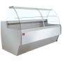 DIAMOND - Comptoir vitrine réfrigéré à vitre bombée ventilé avec réserve gris/blanc L. 2000 mm