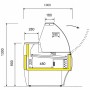 DIAMOND - Comptoir vitrine réfrigéré à vitre bombée ventilé avec réserve gris/blanc L. 3000 mm