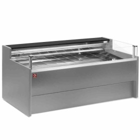 DIAMOND - Comptoir vitrine réfrigéré à vitre Self-service ventilé avec réserve gris L. 2500 mm