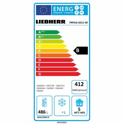 LIEBHERR - Armoire positive GN2/1, cuve inox emboutie, 1 porte vitrée, 625L, gamme Perfection