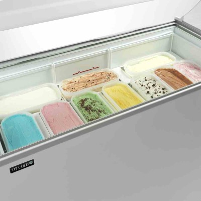 TEFCOLD - Congélateur de crème glacée couvercles plats et pare-haleine 350 L