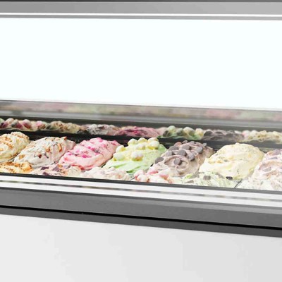TEFCOLD - Vitrine ventilée pour glace en bac vitrage droit 241 L
