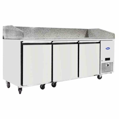 ATOSA - Table a pizzas 3 portes 400 x 600 dessus en granit