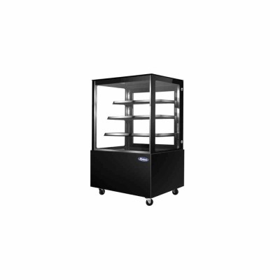ATOSA - Vitrine droite service arrière noire 3 étagères 438 L