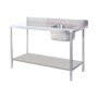 AFI - Table de chef avec dosseret bac à droite L. 1600 mm