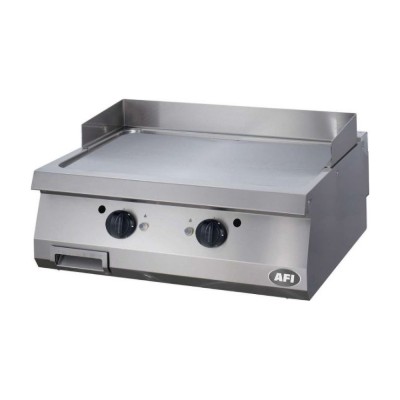 AFI - Plancha gaz lisse, deux zones de cuisson en acier 14 KW