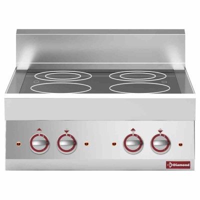 DIAMOND - Déclassé - Cuisinière électrique vitrocéramique 4 foyers