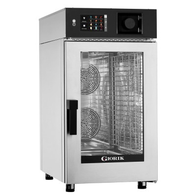 GIORIK - Four mixte compact gaz écran digital 7'' 10 niveaux GN 1/1 vapeur symbiotique et lavage intégré