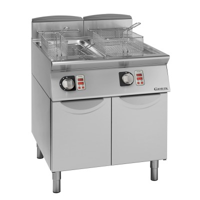 GIORIK - Friteuse gaz brûleurs externes commandes électroniques 2x21 L