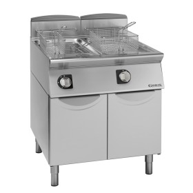 GIORIK - Friteuse gaz brûleurs externes commandes électromécaniques 2x21 L