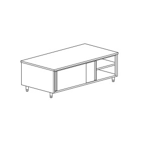 TECNOX - Meuble de rangement central avec 2 portes coulissantes 100x60x85