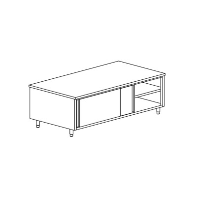 TECNOX - Meuble de rangement central avec 2 portes coulissantes 100x60x85