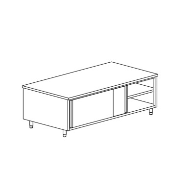 TECNOX - Meuble de rangement central avec 2 portes coulissantes 180x70x85