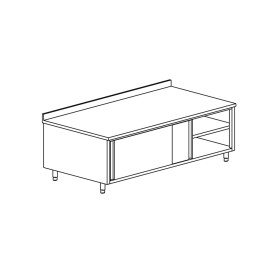 TECNOX - Meuble de rangement adossé avec 2 portes coulissantes 140x60x85