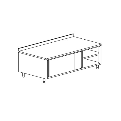 TECNOX - Meuble de rangement adossé avec 2 portes coulissantes 200x70x85