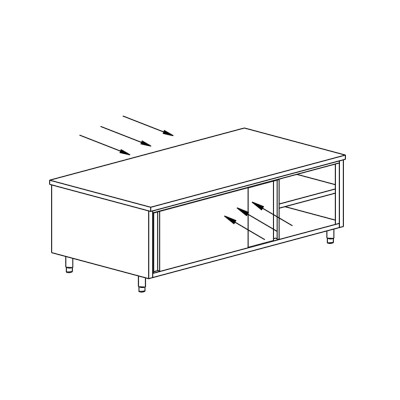 TECNOX - Meuble de rangement central traversant avec 4 portes coulissantes 180x70x85