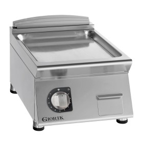 GIORIK - Plancha électrique acier chromé surface de cuisson simple lisse 40x90x25