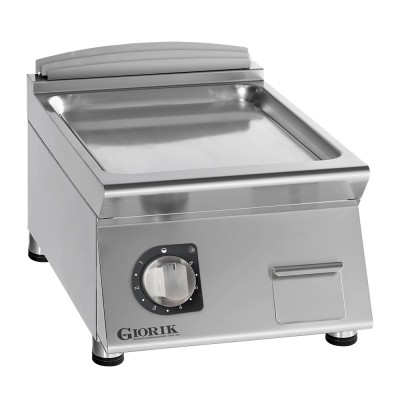GIORIK - Plancha électrique acier chromé surface de cuisson simple lisse 40x90x25
