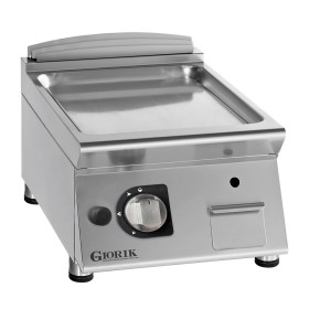 GIORIK - Plancha gaz acier chromé surface de cuisson simple lisse 40x90x25