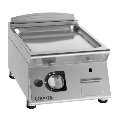 GIORIK - Plancha gaz acier chromé surface de cuisson simple lisse 40x90x25