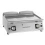 GIORIK - Plancha gaz acier chromé surface de cuisson double lisse 80x90x25