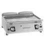 GIORIK - Plancha gaz acier chromé surface de cuisson double mi-lisse/ mi-rainurée 80x90x25