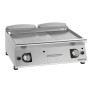 GIORIK - Plancha gaz acier chromé surface de cuisson double rainurée 80x90x25