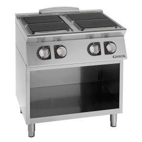 GIORIK - Fourneau plaques électriques carrées 4 feux dessous ouvert 80x70x90