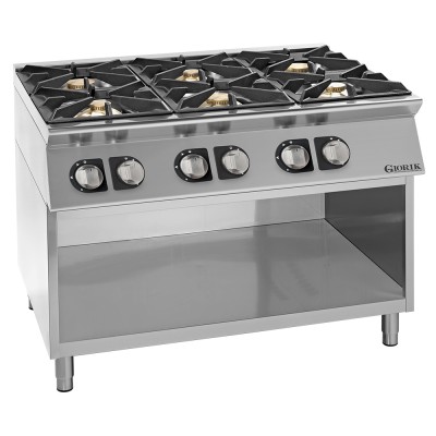 GIORIK - Fourneau feux vifs gaz 6 feux 120x90x90