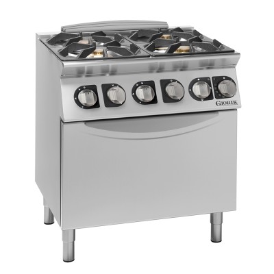 GIORIK - Fourneau feux vifs gaz 4 feux four électrique 80x90x90