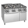 GIORIK - Fourneau feux vifs gaz 6 feux four électrique et placard 120x90x90