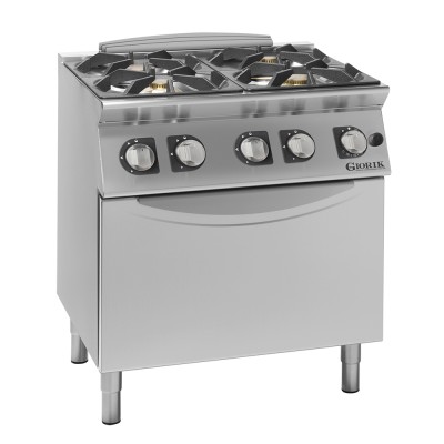 GIORIK - Fourneau feux vifs gaz 4 feux four gaz 80x90x90