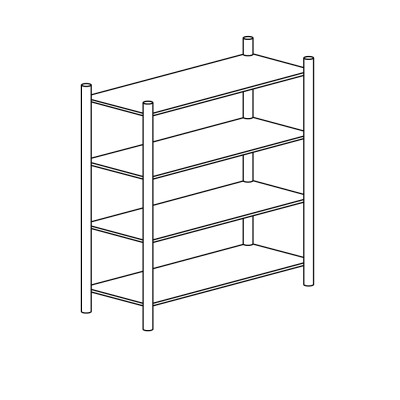 TECNOX - Rayonnage 4 niveaux réglables 180x50x200